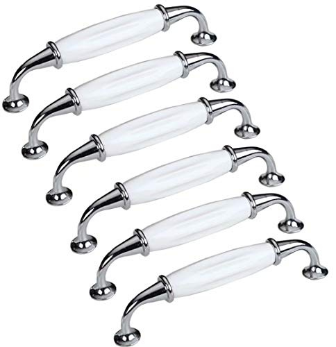 Lot de 6, Boutons de Porte en Céramique Poignée de Meuble Tiroir, Porcelaine Poignée de Meuble de Cuisine de Porte d'Armoire