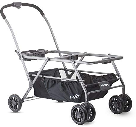 Joovy Twin Roo+ Kinderwagen mit Maxi-Cosi Autositzadapters, Kinderwagen für Zwillingsautositze