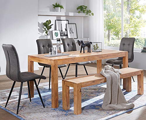 KADIMA Design Akazie Massivholz Esszimmer Sitzbank Wood Bank 140 x 35 cm Esszimmerbank