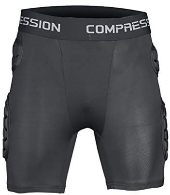 QIKEGooods Men's Goalkeeper Padded Shorts Football Protective Gear Set Training Suit for Soccer Rugby Basketball Paintball Hip Protector Shorts