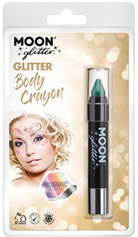 Moon Glitter Holographic Body Crayons, Green