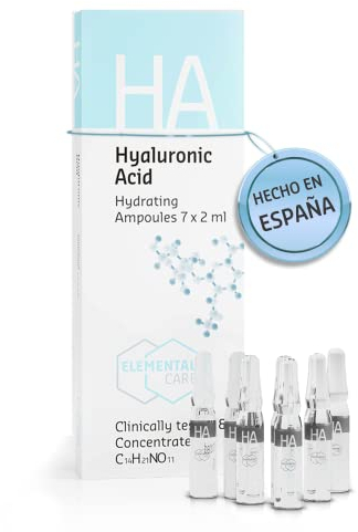 Hyaluronsäure Ampullen Gesicht 7x2ml - Hyaluron Serum hochdosiert - Sofort-Hydration der Haut um 155% in 1 Stunde - Skincare Booster - Augenringe entfernen, Anti Aging, Anti Falten - Moisturizer