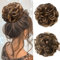JJstar Haarteil Mit Gummiband, Groß Dutt Haarteil Gelockt Haargummi Mit Haaren Hochsteckfrisuren Haarverlängerung Messy Bun Haarteile für Damen Mädchen Pferdeschwanz (Dunkelbraun & Golden)