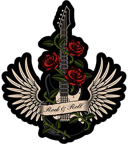 Samunshi Rock and Roll Aufkleber Autoaufkleber für Motorrad Fahrrad Roller oder Auto Sticker Fahrrad MTB Mountainbike Rennrad (22x25cm Rock and Roll)