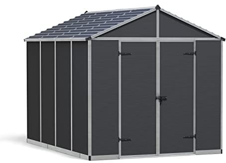Canopia by Palram Abri de Jardin en Kit Rubicon 8x10 7.2m²,Cadre en Aluminium, Panneaux en Polycarbonate, Grise…