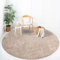 payé Teppich Rund Hochflor Shaggy - 120x120cm - Beige Einfarbig Uni Flauschig Modern Boho Wohnzimmer Schlafzimmer Deko Teppiche Weich Schlafzimmer