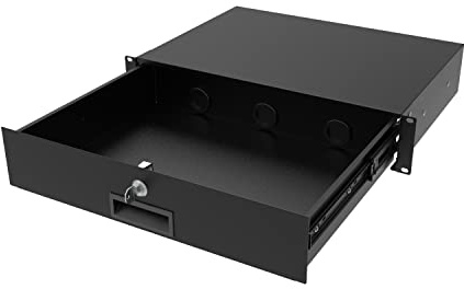 QiaoYoubang 2U Serverschrankgehäuse, 48,3 cm, Rackmontage, abschließbare Schublade