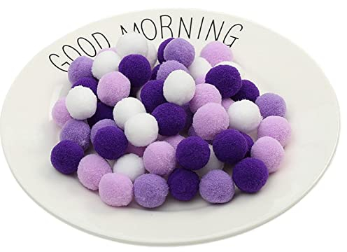 JekyTMP 1000 Pcs 1cm Stoff Pompons Weiche Deko-Kugeln Filzkugeln für Kleidung, Kostüme, Nähen und Wohn-Dekoration (Lila)