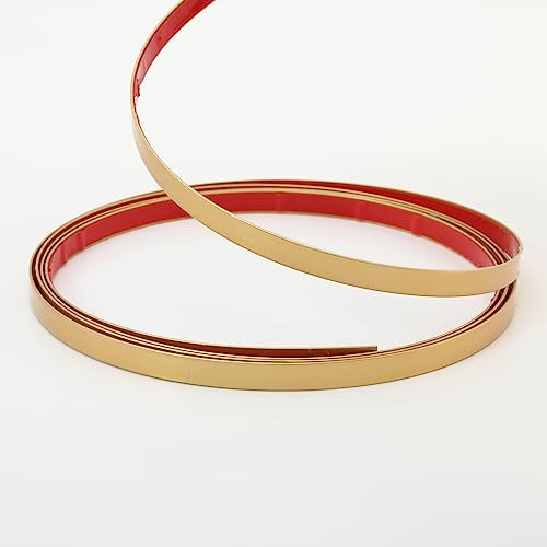 Taaizau Garniture murale et moulure dorée mate, bande flexible pour miroir, sol, armoire, plafond, bord de carrelage (5m x 2cm)