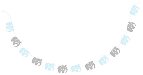 jojofuny 2stücke Elefantenbanner Party-geburtstagsanhänger Zum Aufhängen Pull-flagge Aus Papier Blau Und Packung