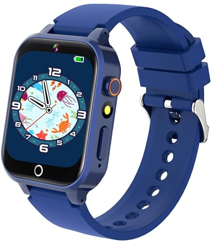 YEDASAH Kinder Smartwatch, 39 Spiele - HD Kamera, MP3 Musik, Lernkarten auf Englisch, Englische Hörgeschichten, Schrittzähler, Schulmodus, Wecker, Stoppuhr, Geschenk für Jungen Mädchen 4-15 Jahre