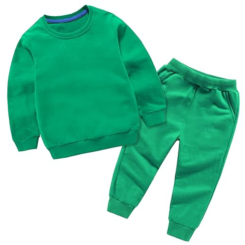 WOXIHUAN Bambino Tuta da Ginnastica Felpa e Pantaloni da Jogging Ragazze e Ragazzi Top in Cotone Pantaloni da Pista Leggeri e Traspiranti Felpa con Cappuccio per Sport