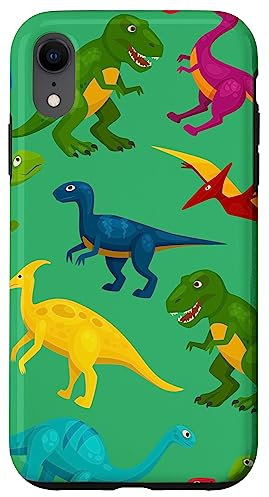 Dinosaur Pattern Green Case for iPhone XR