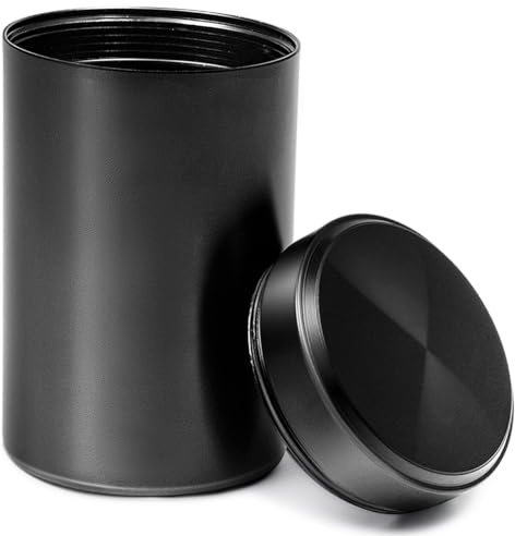 Swsdee Aluminium-Aufbewahrungsglas - Stabile Stash Metall Dose, Aufbewahrungsbehälter für Gewürze, Kaffee und Tee Portable Airtight Container Bottle(140ml, ø55x92mm)
