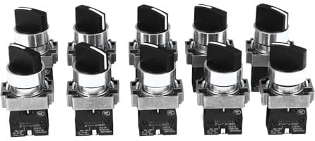 DEWIN Interruttore Rotativo XB2 da 10 Pezzi, Interruttore a Manopola Autobloccante a 3 Posizioni per Utensili Elettrici, Veicoli, Lampade AC240V