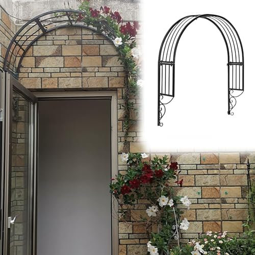 SKINII Wall Mounted Garden Arch, Garden Trellises for Climbing Plants, Outdoor Garden Arch, Iron Art Retro Rustic Design Rose Arch, for Gardens, Balcony, Windows, Doors