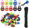 MirraSwit 100 Stück Farbe Kordelstopper mit 15m Seil, Runde Kordelstopper, Schnürsenkel Stopper, Einlochmontage Ende Feder Toggle Stopper für Camping, Wandern, Sport, Rucksäcke, Ersatzschnürsenkel