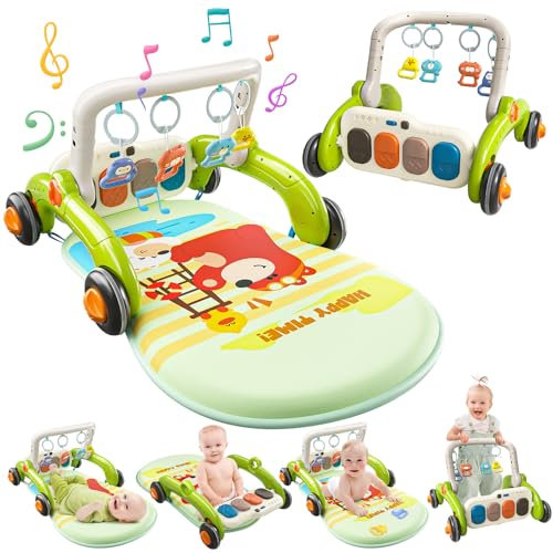 CUTE STONE Tapis de jeu pour bébé avec piano, tapis de jeu, tapis d'activités bébé 0 à 12 mois, marcheur d'apprentissage garçon et fille, centre d'activités musicales, tapis le ventre des nouveau-nés