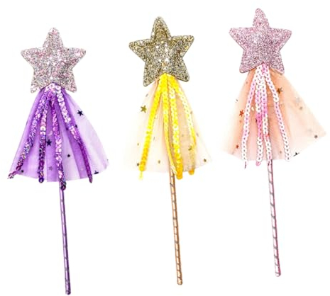 DRESSOOS 3 Teiliges Quasten Spielzeug Die Flash Spielzeuge Anzieh Blumenmädchen Zauberstäbe Spielzeug Für Mädchen Handdekoration Foto Requisite Mädchen Prinzessin Spielzeug Rayan
