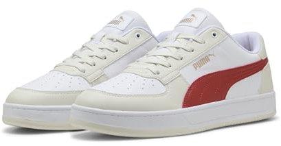 PUMA Unisex CAVEN 2.0 Sneaker, White-RED FIRE-Vapor Gray, 6.5 UK