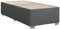vidaXL Bettgestell, Bett mit Bettfüße Lattenrost, Polsterbett für Schlafzimmer, Einzelbett Bettrahmen, Modern, Dunkelgrau 90x190cm Stoff