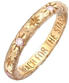 HG HAZE & GLORY Ring Damen aus 375 Gelbgold, Schmuck Frauen, Goldring, Stapelring, mit Saphir, Vintage, Reach for the Stars