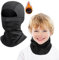 GFORI Kinder Sturmhaube Winter, Winddicht Thermo Balaclava,Sturmmaske für Jungen Mädchen zum Skimaske, Outdoor Sport Radfahren kältefest Plus Fleece Gesichtsmaske Schwarz- Einheitsgröße