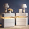 ToolArtess Nachttisch 2er Set LED Nachttische Holz Nachtschrank mit 2 Schublade für Schlafzimmer (Weiß)