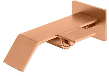 Rubinetto a Muro Lavatoio Rubinetto a Cascata Bagno Interamente Rame Maniglia Singola,oro Rosa