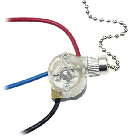 Interruttore a catena di ricambio durevole a 3 fili in plastica per ventilatori a soffitto semitrasparenti o lampadari