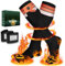 Powate Beheizbare Socken, Beheizte Socken Herren Damen mit 7,4V 6000mAh mit Akku Beheizte Socken, 3 Einstellbarer Temperatur, Skihandschuhe Für Winter Skifahren, Motorrad, Radfahren, Wandern,Orange,XL