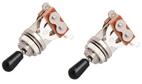 Uhidka 2X Interruptor de Palanca de Guitarra Eléctrica de 3 Vías en Negro (Agudos de Ritmo) de Pastillas