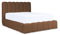 MEBLINI Carlos Polsterbett 160x200 mit Lattenrost und Matratze - Bubble Bett - Cloud Bett - Marshmallow Bed - Kopfteil Bett mit Stauraum - Betten - 160x200 - Braun Boucle/H3