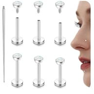 YADOCA G23 Titan Helix Piercing Tragus Ohrringe Innengewinde Labret Conch Ohrschmuck, Opal