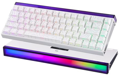 EPOMAKER Aula Hero68 HE Teclado para Juegos Magnético Cableado, Accionamiento Ajustable 0,01mm, Switches Hall Effect 8000HZ, Caja RGB, Retroiluminado, Programable, 65% QWERTY (Blanco Topográfico)