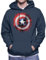 All+Every Marvel Captain America Shield Paint Splat Avengers Men's Hooded Sweatshirt Navy Blue