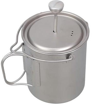 kwoifioy Outdoors Metal Coffee Presses Portable Travels Mugs With 30° Spouts Leak Proof Filter Cup Coffee Plunger