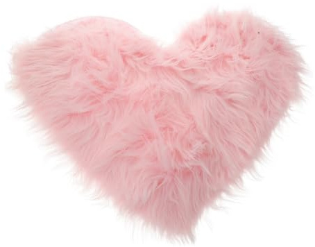 VALICLUD Kleiner Rosa Teppich Rosa Pelziger Teppich Fell Fuzzy Pink Flauschiger Herz Aus Kunstpelz Plüsch-