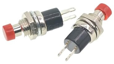 Interruttore di reset a pulsante momentaneo a 2 pin normalmente aperto da 7 mm, 10 pezzi
