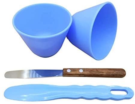 Adegbojo 2PCS Flexible Rubber Mixing Bowl +2 Spatulas PVC Rubber Mixing Bowl for Alginate and Plaster Materials