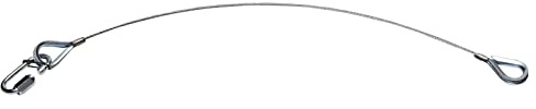 LightmaXX Safety EXPOsafe, 3 mm x 60cm, Beidseitig Gekauscht, Max Belastung 5kg, BGV C1 Konform, Verzinktes Sicherungsseil, Made in Germany, Sicherheitsseil für Messebau