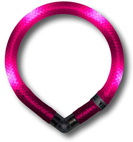 LEUCHTIE® Mini Leuchthalsband Hund batteriebetrieben, wasserdichtes LED Halsband, Leuchtband für Hunde 50 h Leuchtdauer, enorm hell für kleine Hunde, hotpink Größe 32,5