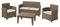 Allibert 212454 Lounge Set Corona (2 Sessel, 1 Sofa, 1 Tisch), Rattanoptik, Kunststoff, cappuccino