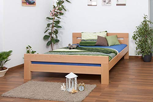 Doppelbett Easy Premium Line K6, 180 x 200 cm Buche Vollholz massiv Natur