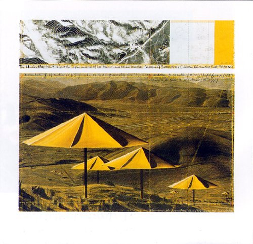 Art-Galerie Kunstdruck/Poster Christo - The Umbrellas (Yellow) - 51 x 49cm - Premiumqualität - Made in Germany