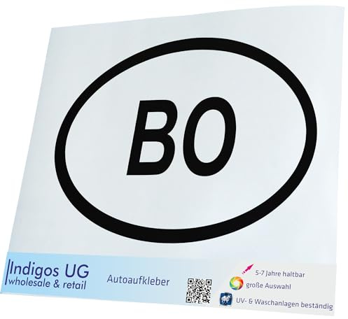 INDIGOS UG Auto Aufkleber Auto - 160x110 mm - Bolivien BO - schwarz - Selbstklebender Sticker für Auto, Fenster, Bus oder LKW