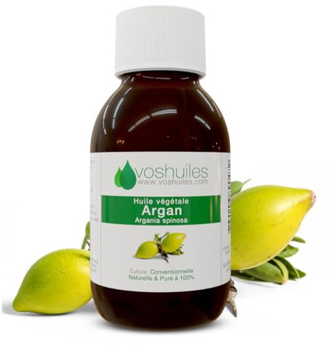 Voshuiles - Huile Cosmétique Argan 250ml - Huile Végétale d'Argan du Maroc Pure et Naturelle pour Soin de la Peau, Cheveux et Ongles - Hydratante et Nourrissante