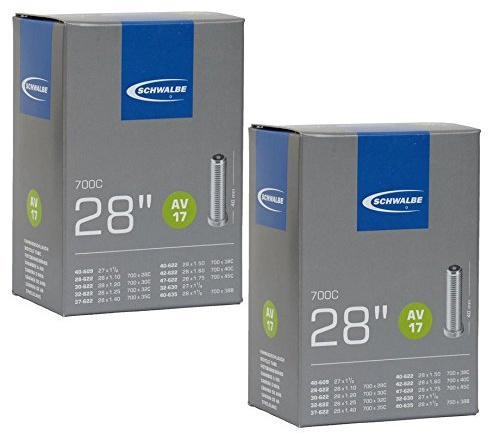 Schwalbe AV17 Inner Tubes 700 x 28-45c / 28 27, Schrader Valve (Pack of 2)