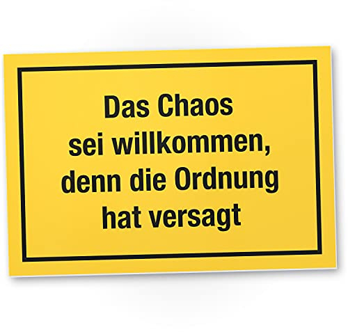 DankeDir! Das Chaos sei willkommen - Schild mit Spruch Deko Türschild Mädchen Zimmer Geschenkidee lustiges Geburtstagsgeschenk beste Freundin Tochter Scherzartikel - Spaßartikel Sie
