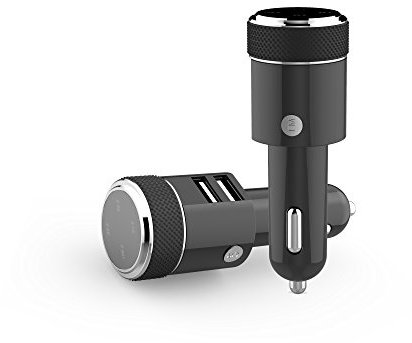 Roll over image to zoom in Bluetooth FM Transmitter with Dual 5V/3.4A USB Charging Port, In-Car Universal Wireless Radio Adapter Bluetooth MP3 Player for Smart Phones and Flash Discs